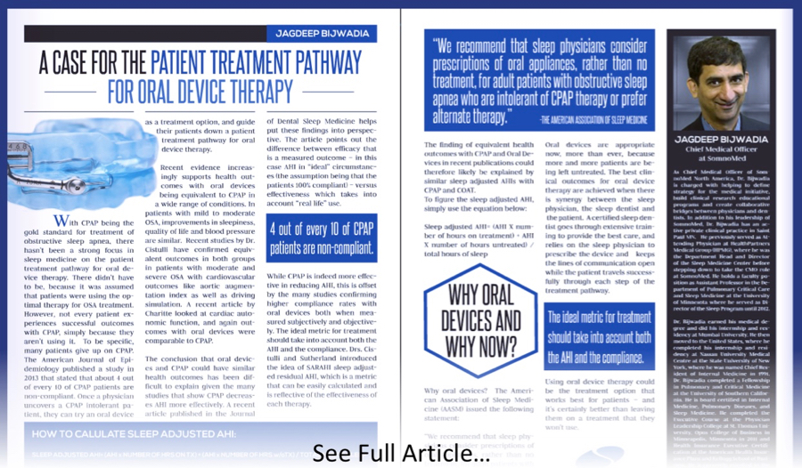 A Case For The Patient Treatment Pathway For Oral Device Therapy